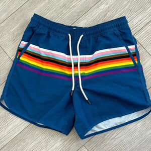 American Eagle Rainbow LBGTQ Flag Swim Trunks BoardShort size small